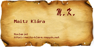 Maitz Klára névjegykártya